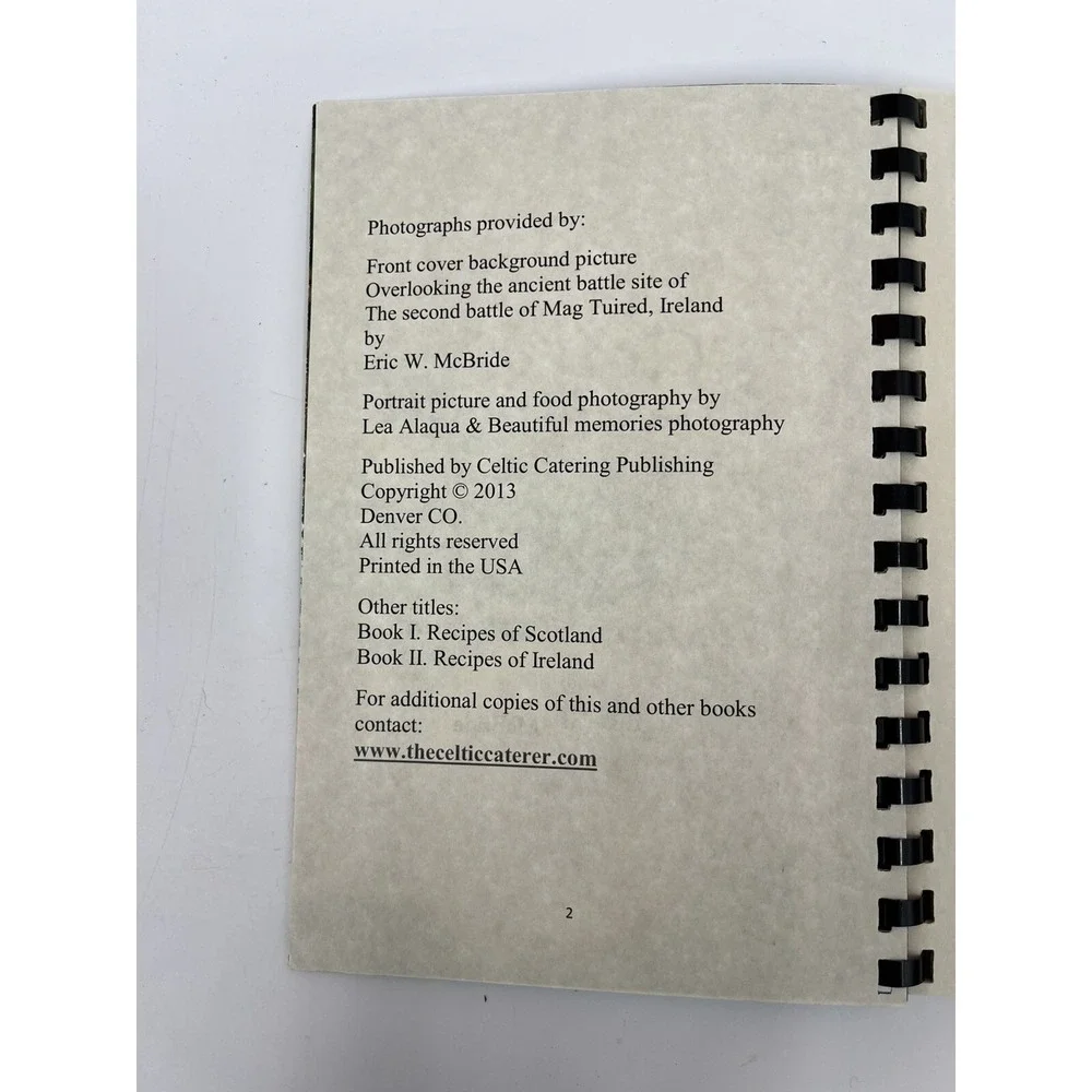The Celtic-Style Vegetarian Cookbook Eric W. McBride The Celtic Caterer Signed